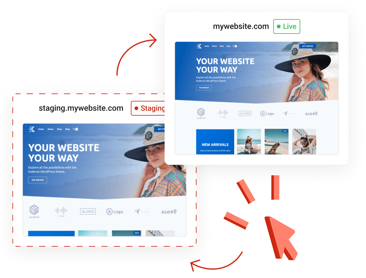 One-click WordPress staging environment